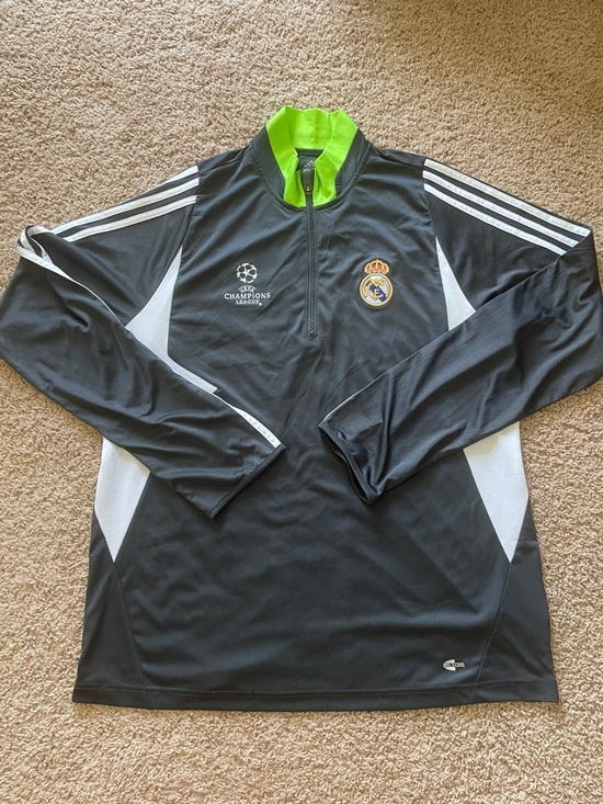 adidas Other - adidas Real Madrid Black White Training Top with Neon Green Trim